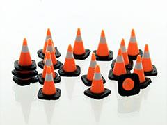 3d To Scale Traffic Cones 18 pack black white and