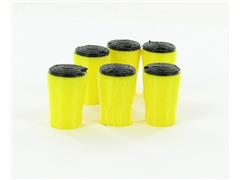 50-107-Y - 3d To Scale Crash Absorption Barrels 6 pack yellow and
