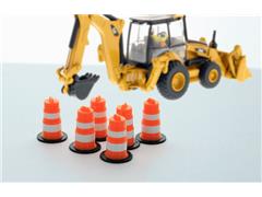 3d To Scale Traffic Barrels 6 pack orange and white