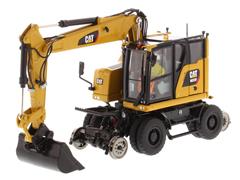 85662 - Diecast Masters Caterpillar M323F Railroad Wheeled Excavator Cat Yellow