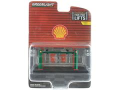 16100-C-SP - Greenlight Diecast Shell Oil Four Post Lift SPECIAL GREEN
