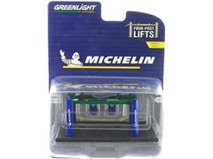 16130-B-SP - Greenlight Diecast Michelin Tires Four Post Lift SPECIAL GREEN