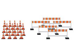 052566 - Herpa Model Traffic Control Devices 20 Cones 5 Barriers