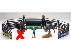 SS-38616-A-X - New-Ray Toys PBR Rodeo Playset BROWN BULL IS BROKEN