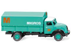 042602 - Wiking Model Migros Magirus Sirius Flatbed Truck High Quality