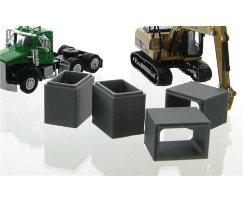 3D To Scale 1/50 Cemento Scatola Culvert - Grigio 2 Confezione