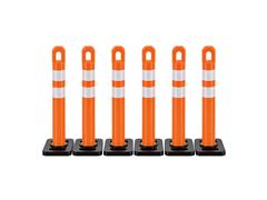3D TO SCALE #24-108-OR - Lane Deliniation Markers - 6 pack orange and white
