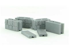 50-130-GY - 3d To Scale Precast Wall Block set 4 blocks_2 caps