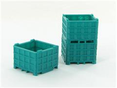 50-252-BG - 3d To Scale Plastic Bin Pallet Bluegreen 3 Pack