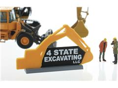 50-630-Y - 3d To Scale 4 State Excavating Sign Dual sided 3D