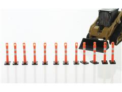 3D TO SCALE #64-108-OR - Lane Deliniation Markers - 12 pack orange and white -