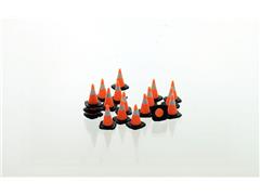 64-110-3C - 3d To Scale Traffic Cones 18 pack black white and