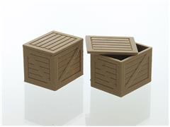 64-244-WD - 3d To Scale Shipping Crates wood tone 2 pack Wood