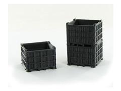 64-252-BK - 3d To Scale Plastic Bin Pallet Black 3 Pack