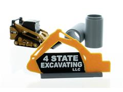 64-630-Y - 3d To Scale 4 State Excavating Sign Dual sided 3D