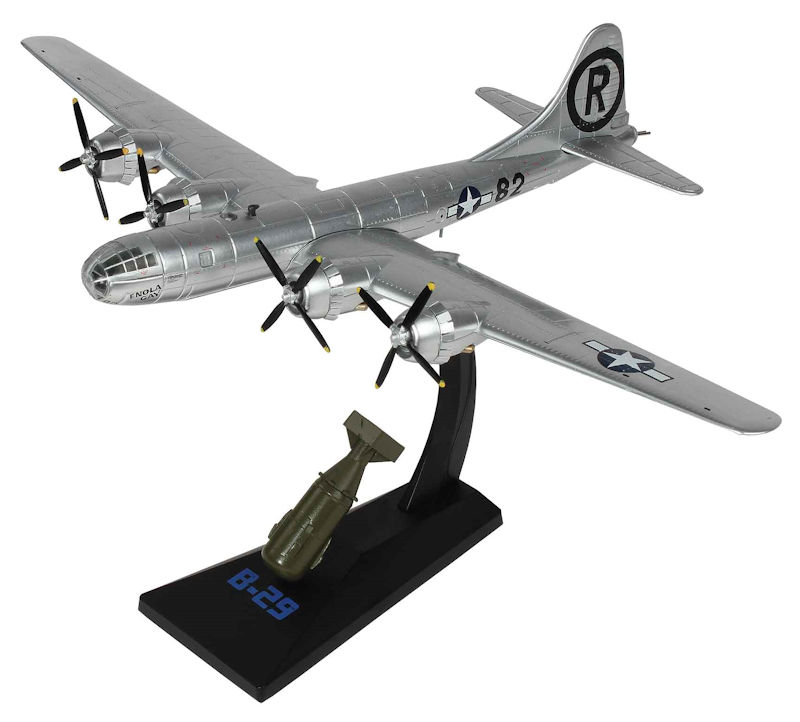 B-29 Superfortress Enola Gay 1/144 Diecast Model with Little Boy in 1/60 Scale 
