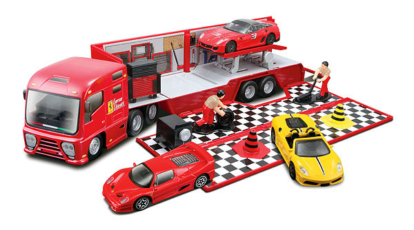 Bburago Diecast Ferrari Race And Play Hauler Set