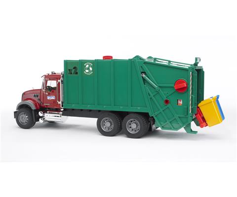 MACK Granite Garbage Truck in Red and Green - 02812A