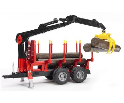 Forestry Trailer with Crane Grapple and 4 Logs - Pro Series