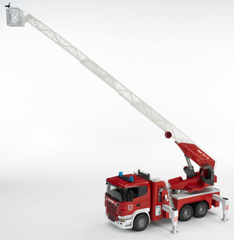 BRUDER® 03590 Scania R-Serie Feuerwehrleiterwagen Wasserpumpe & L&S Module NEU 