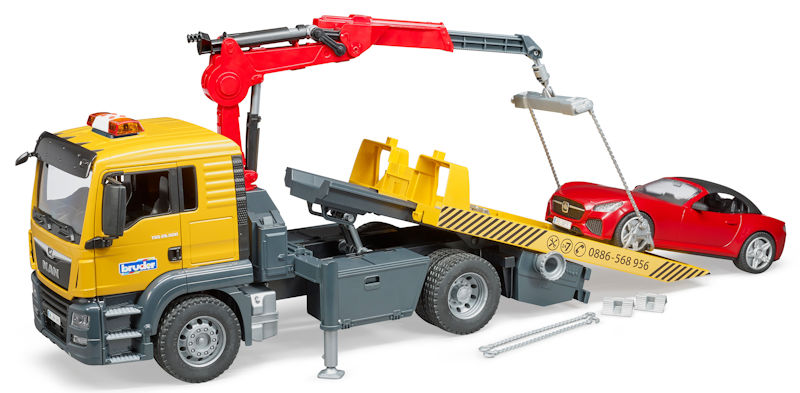 bruder flatbed tow truck