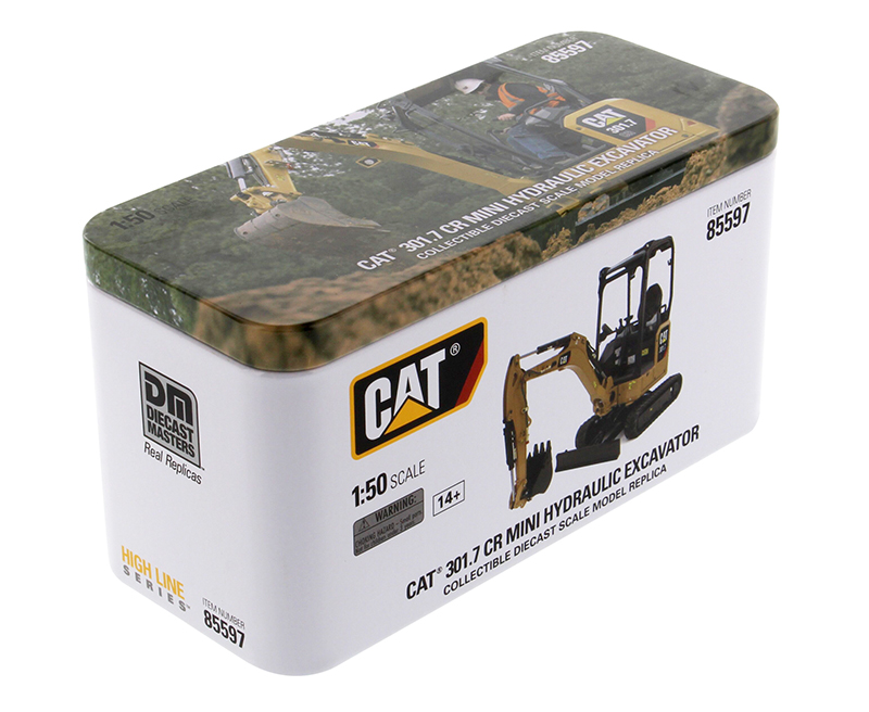 Diecast Masters 1/50 CAT 301.7 CR Mini Hydraulic Excavator W/Work Tools #85597 