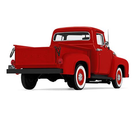 Auto World SC413-3RED 1956 Ford F100 Pickup Red 4-Gear HO Scale Slot Car, 2025 Release