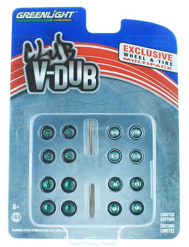 VOLKSWAGEN Wheel and Tire Multipack Club Vee-dub Set of 24 Pieces 1/64 by GreenL for sale online 