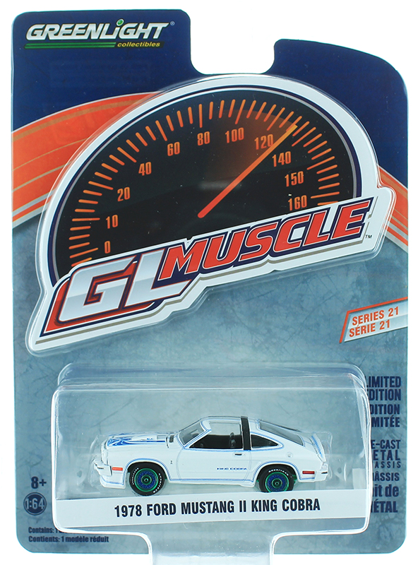 1978 Ford Mustang II King Cobra  White/Blue ** Greenlight GL Muscle 1:64 OVP 