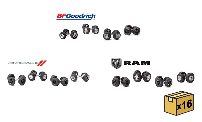 Greenlight 1/64 Auto Body Shop 4 DODGE Wheel & Tire Set 16070B