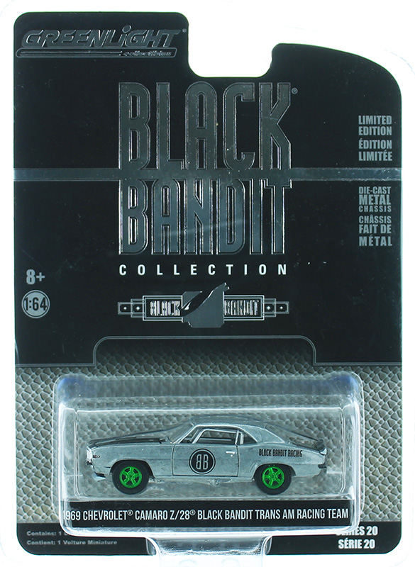 GREENLIGHT 1969 CHEVROLET CAMARO Z/28 BLACK BANDIT TRANS AM RACING TEAM 