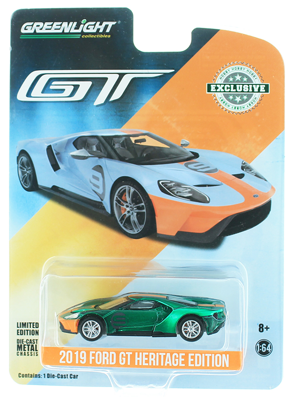 Greenlight 2019 Ford GT Heritage Edition #9 Gulf Oil HOBBY EXCLUSIVE