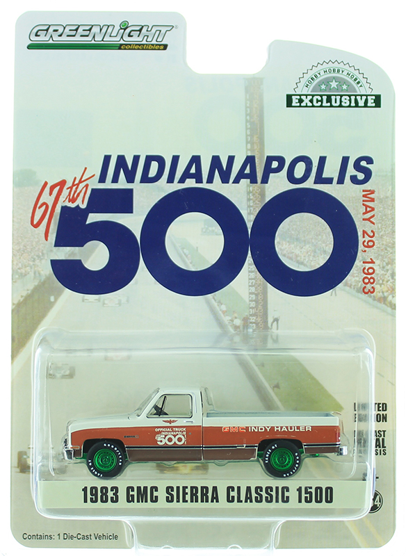 1983 GMC Sierra Classic 1500 Pickup Truck 67th Annual Indianapolis 500 Mile Race Official Truck 1/64 Diecast Car by Greenlight 30028 May 29, 1983 1983 GMC Sierra Classic 1500 Pickup Truck 67th Annual Indianapolis 500 Mile Race Official Truck 1/64 Diecast Car by Greenlight 30028 May 29, 1983