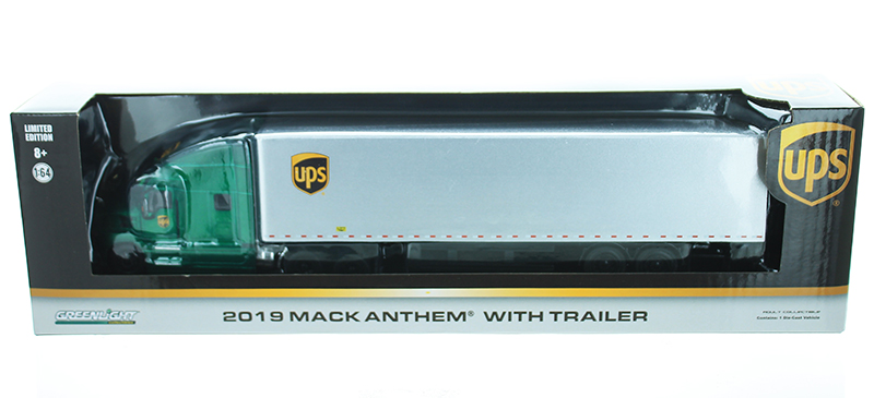 2019 Mack Anthem with Trailer United Parcel Service 1/64 Diecast Model by Greenlight 30089 UPS
