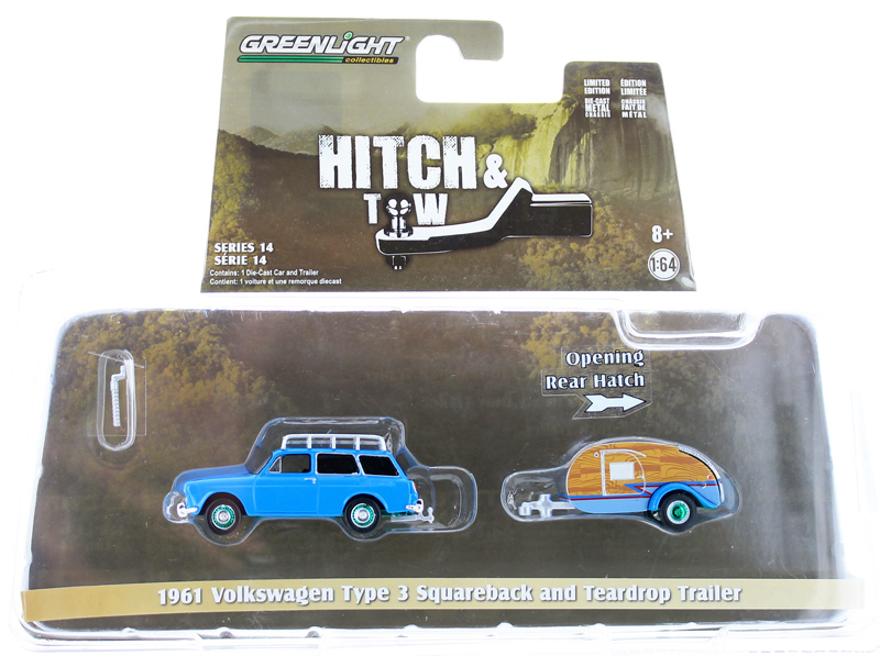 1961-1973 VW VOLKSWAGEN TYPE 3 SQUAREBACK W/ HITCH 1:64 SCALE DIECAST MODEL CAR 