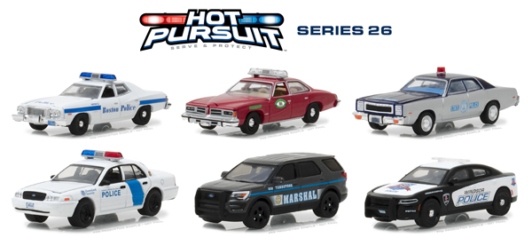 42830-CASE - Greenlight Diecast Hot Pursuit Series 26 Six Piece SET