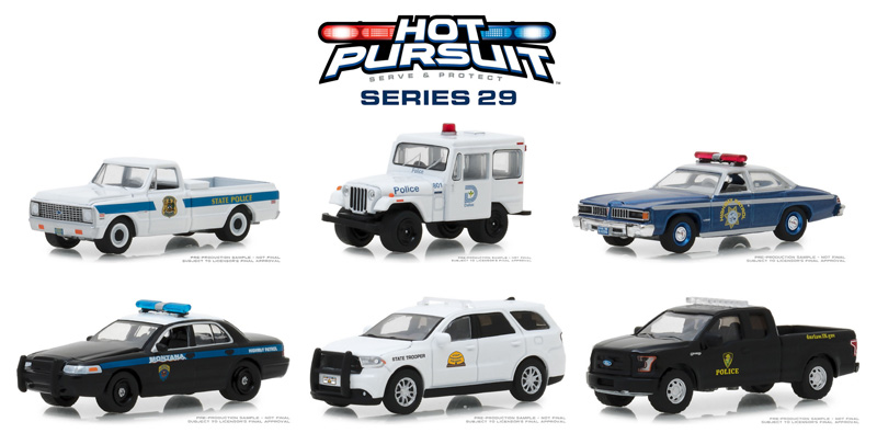 GREENLIGHT HOT PURSUIT SERIES 29 SET OF 6 POLICE CARS 1/64 BY GREENLIGHT 42860 