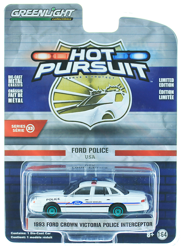 Greenlight NYPD 1993 Ford Crown Victoria Police Interceptor Hot Pursuit 1:64