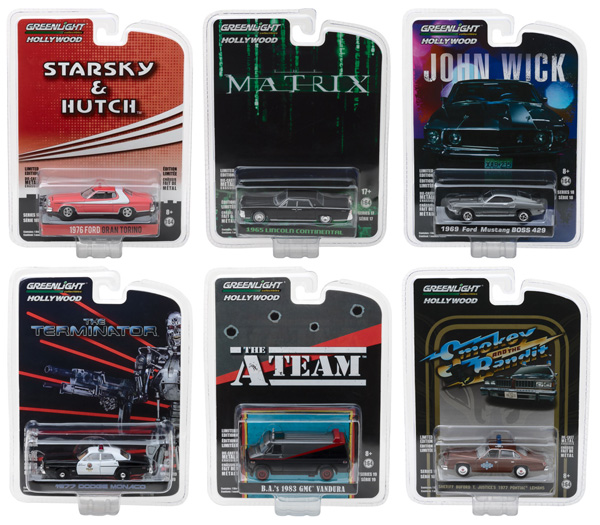 44713-CASE - Greenlight Diecast Hollywood Series Greatest Hits 2018 6 Piece