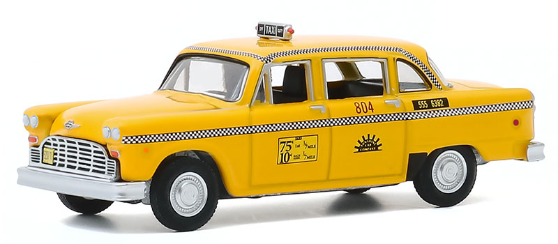 1974 CHECKER TAXI GREENLIGHT 44890-C 1/64 TAXI 1978-83 SUNSHINE CAB CO 