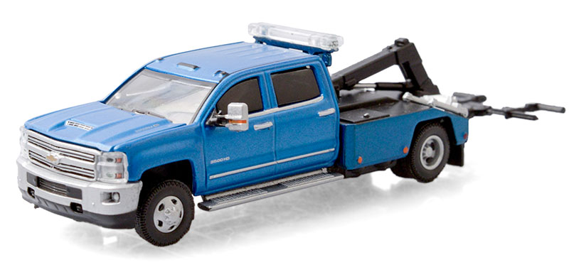 Greenlight 1/64 Dually drivers 2018 chevrolet silverado 3500hd wrecker blue NIB 