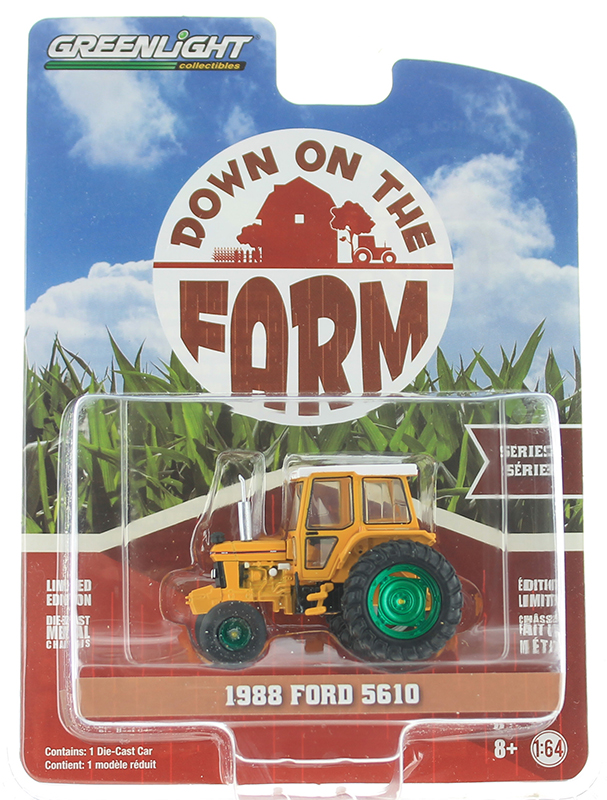 2018 GREENLIGHT DOWN ON THE FARM SERIES 1 YELLOW 1988 FORD 5610 TRACTOR