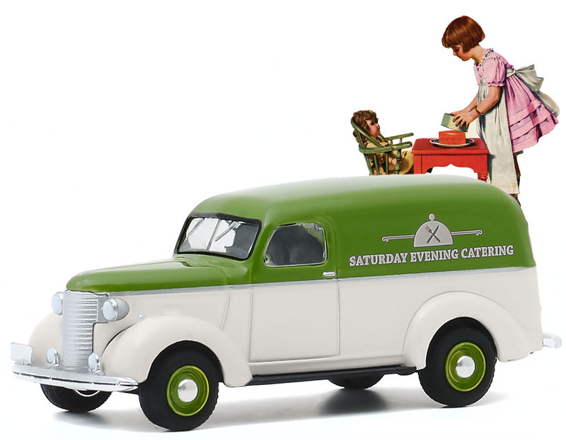 1939 '39 CHEVY PANEL TRUCK NORMAN ROCKWELL SERIES 3 GREENLIGHT DIECAST 2020 