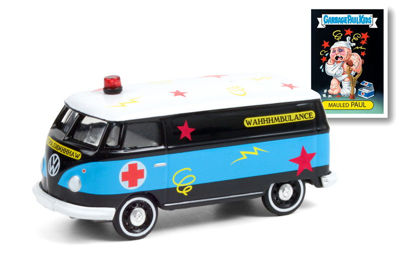 Mauled Paul Garbage Pail Kids Greenlight 1:64 1965 Volkswagen Panel Van