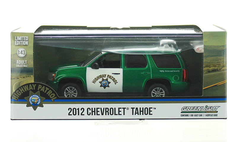 2012 Chevrolet Tahoe California Highway Patrol Black and White 1/43 Diecast Model Car by Greenlight 86098 