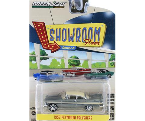 Voiture Miniature Greenlight 1:64 Plymouth Belvedere 1957 - Série Showroom Floor 6, Couleur Noir Et Sable, Neuve