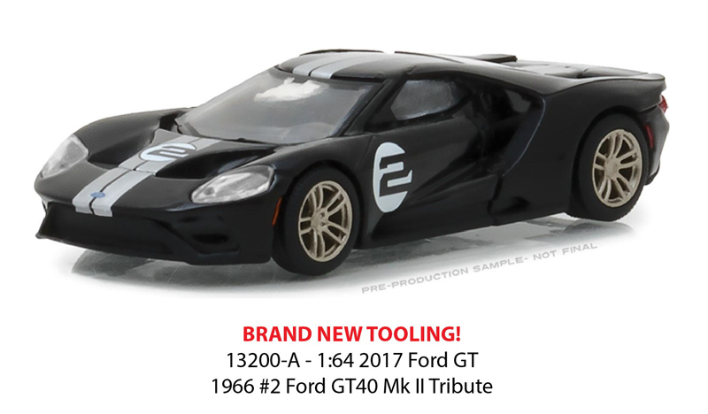 GREENLIGHT 13200 E HERITAGE RACING 2017 FORD GT 40 MKII #2 DIECAST CAR 1:64