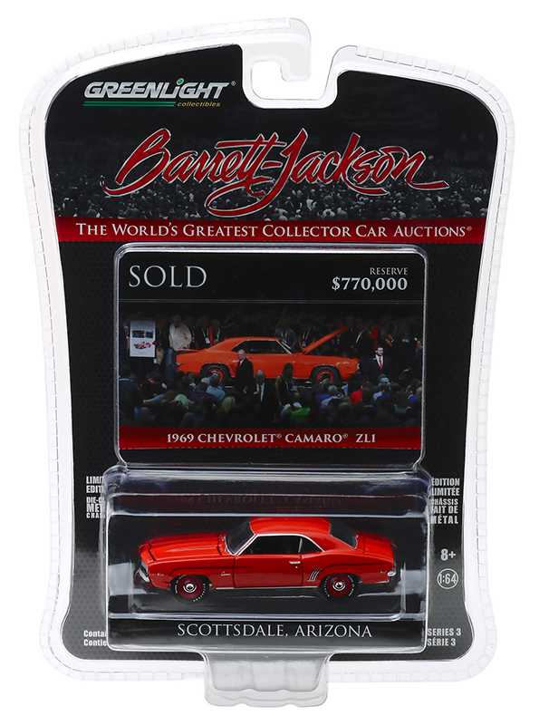 GreenLight Barrett Jackson Series 3-1969 Chevrolet Camaro ZL1 Orange