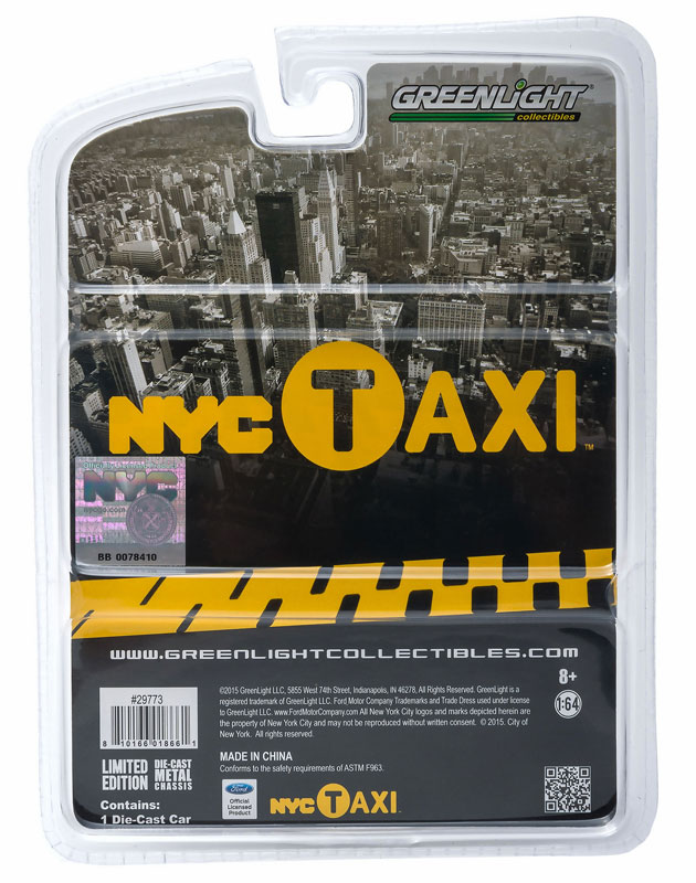 Greenlight Hobby Exclusive 2011 Ford Crown Victoria NYC Taxi Cab 1:64 29773 NEW