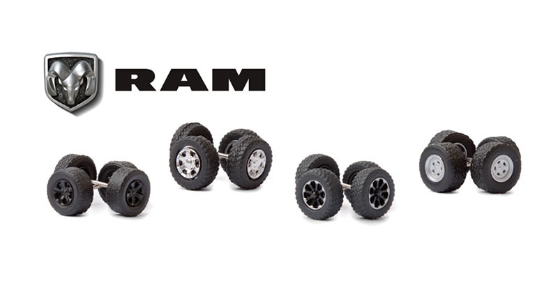 Greenlight 1/64 Auto Body Shop 4 DODGE Wheel & Tire Set 16070B